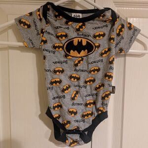 DC Comics Batman Gray Embroidered Baby One Piece 3-6 Months